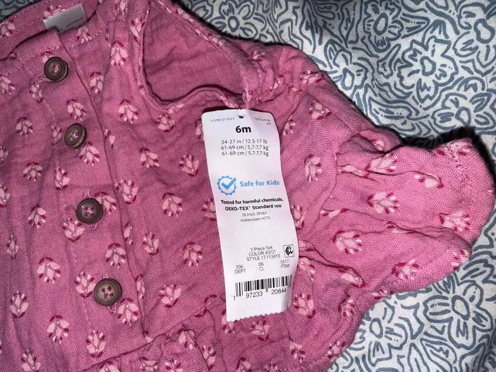 Carter's Just One You Pink Floral Ruffle Tank Top 6M